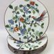 6 porcelain plates from Paris for Tiffany & Co, bird and peonies.