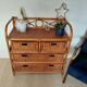 Commode vintage en rotin 4 tiroirs-esprit bohème-bord de mer