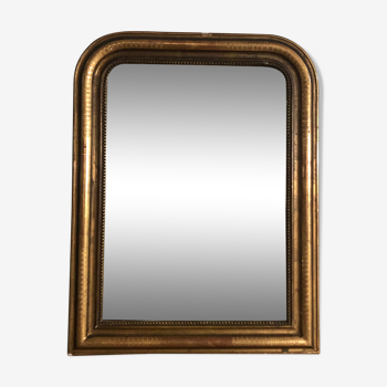 Miroir Louis Philippe doré à motifs - H66 x L51