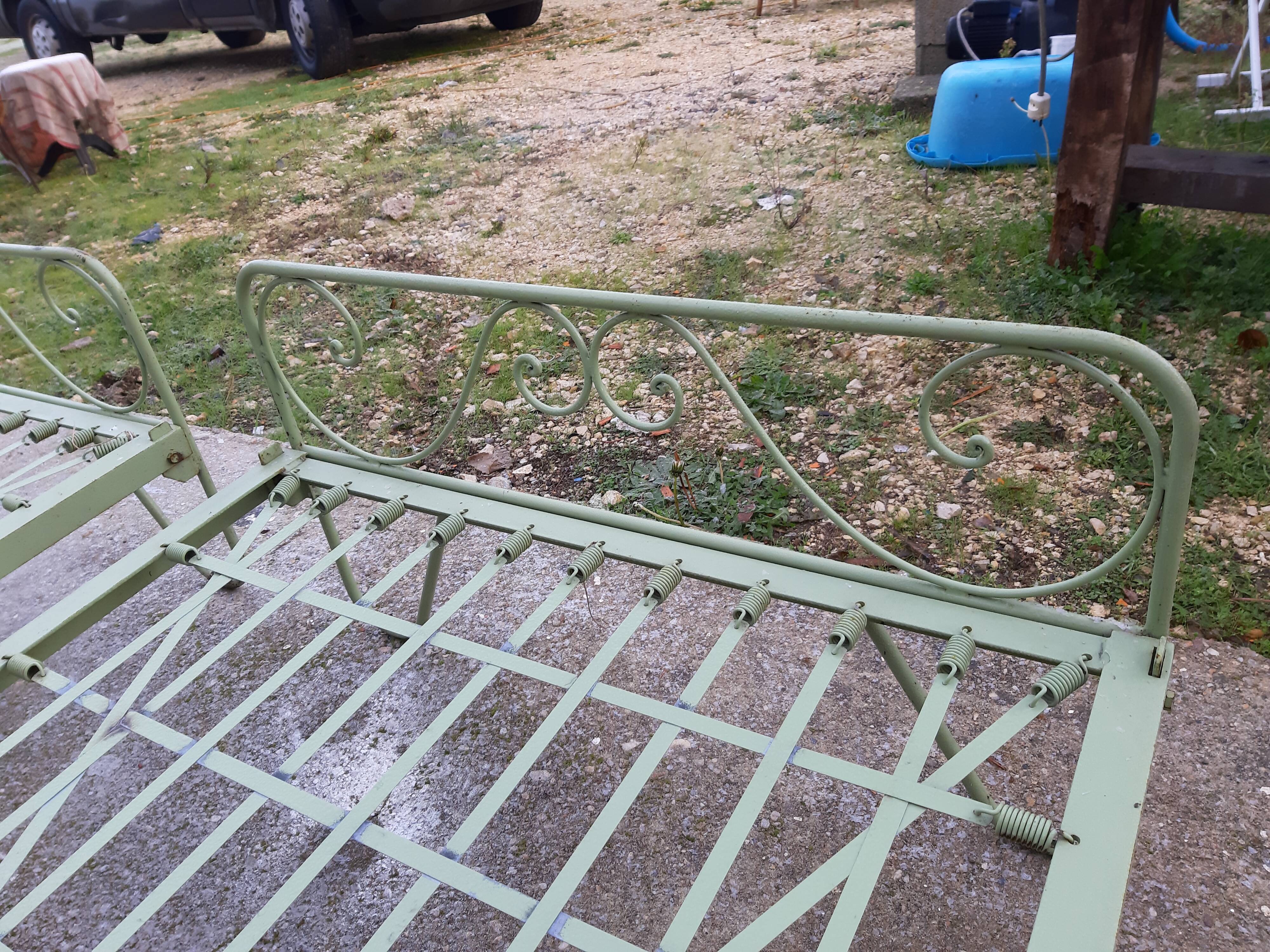 Pair of wrought iron beds 1900