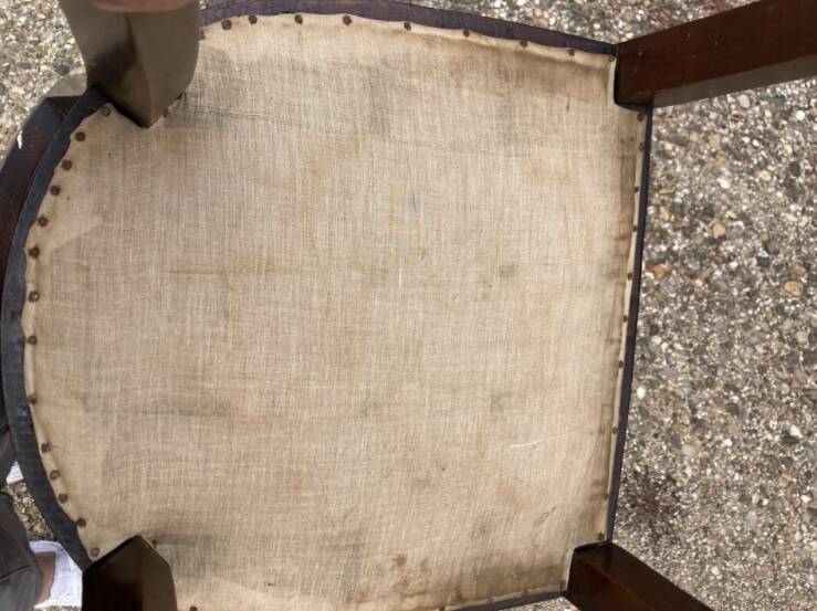 6 art deco chairs with leather seats