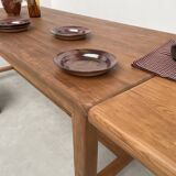 Solid pine table with its extension, 1950s