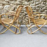Paire de fauteuils en rotin
