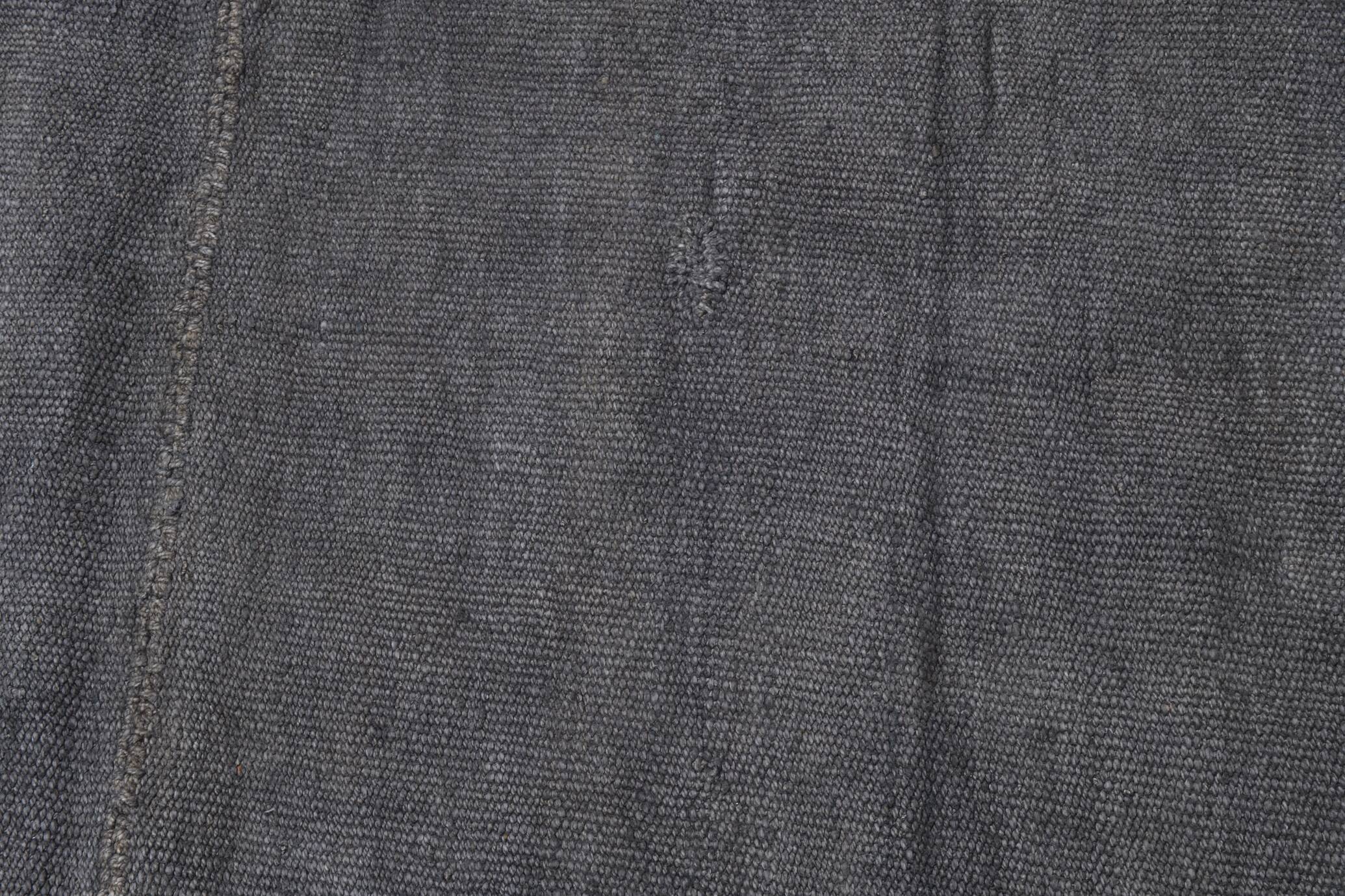 5x8 Anthracite Grey Handwoven Vintage Kilim Rug, 159x235 Cm