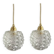 Set of two vintage portable lamps in chiseled glass