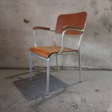 Fauteuil en bois et aluminium par Alpos, années 1970
