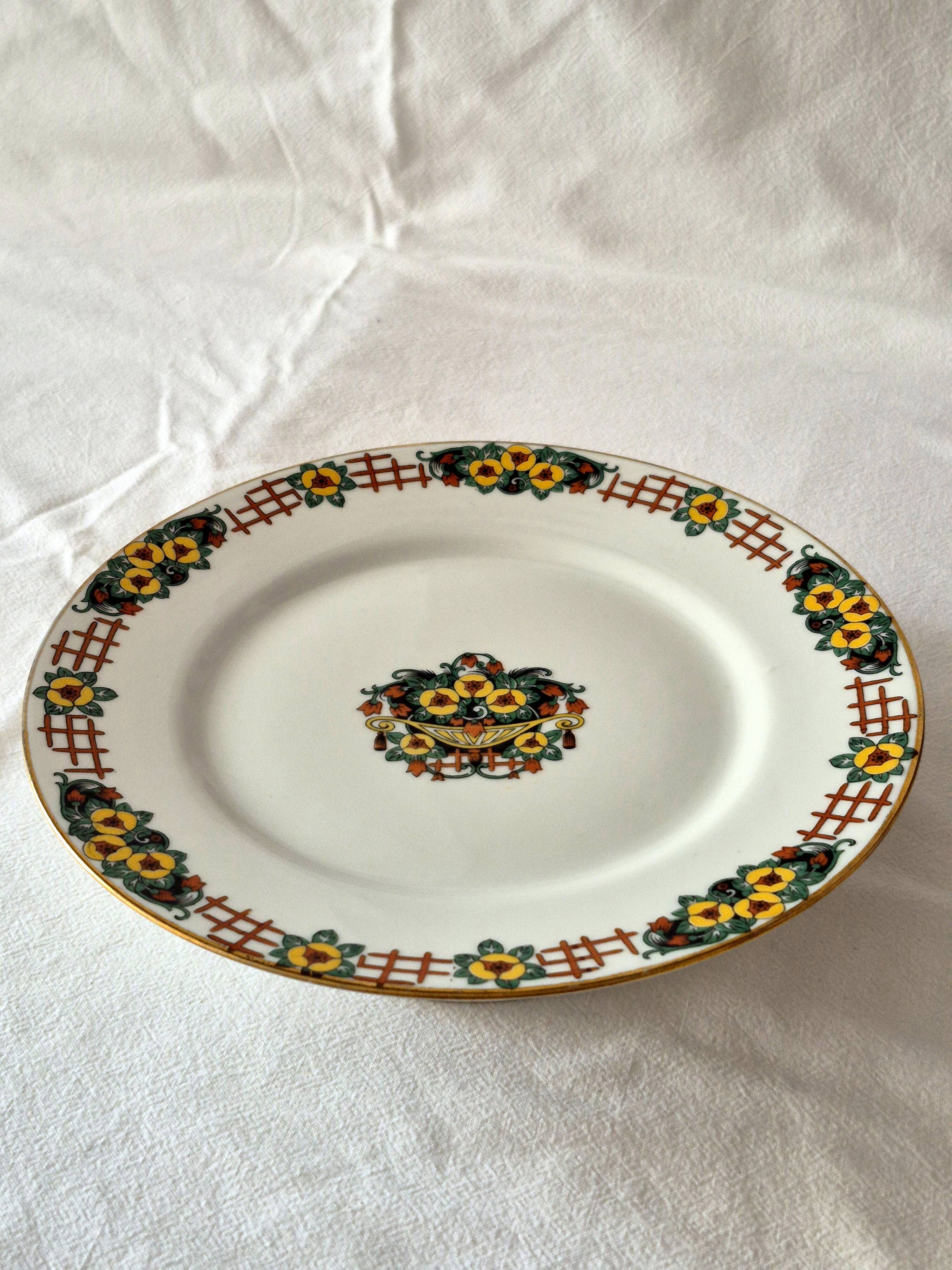Dish on Pedestal Art Deco, Limoges porcelain, André François, A569