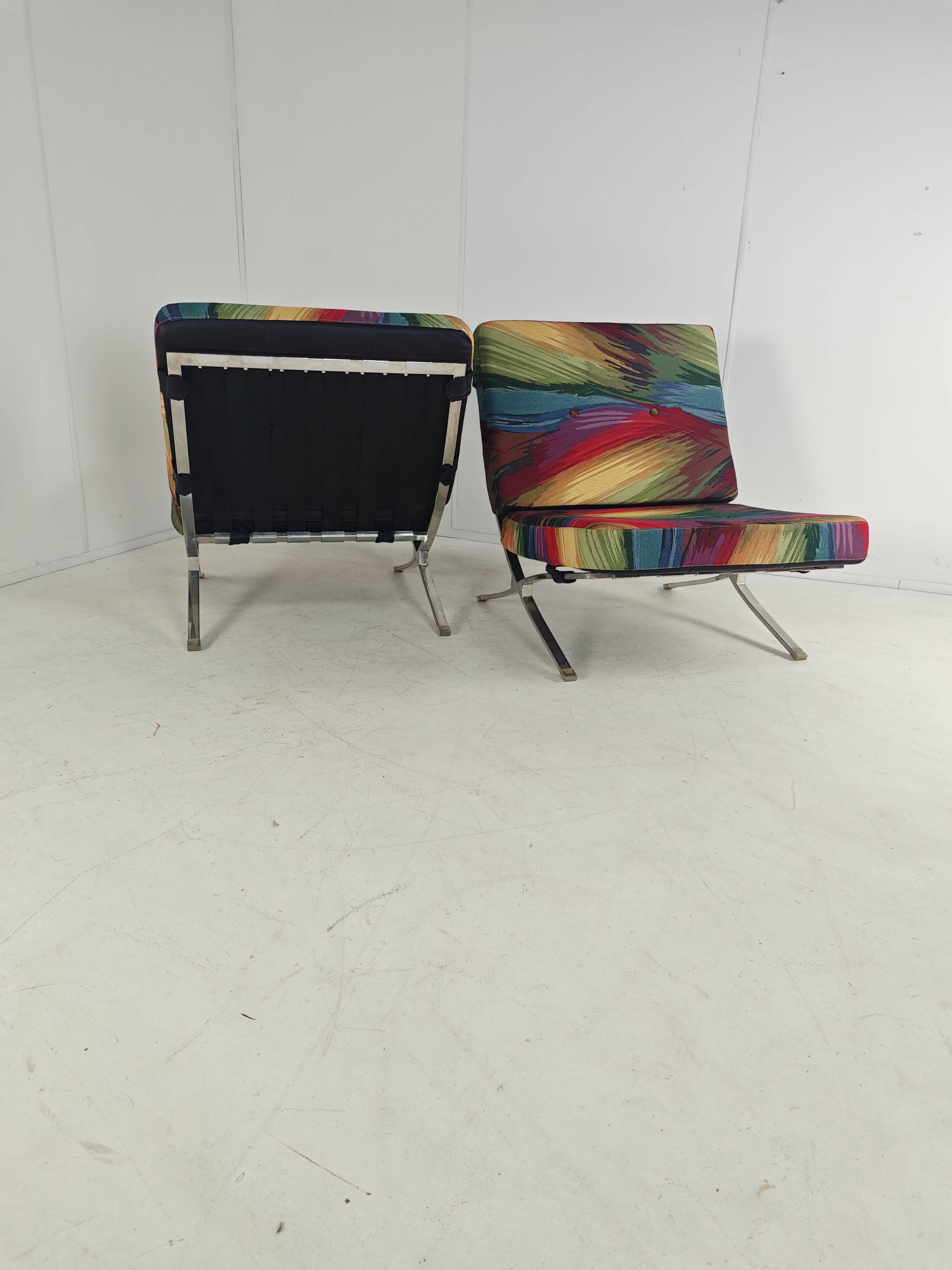 Unique Colourful Armchair Inspired by Barcelona Chair - set of 2