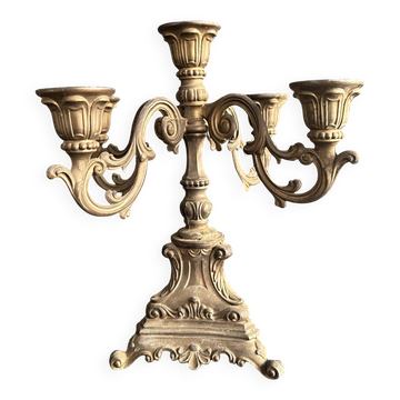 Small antique candelabrum with 5 lights in patinated brass - early 20th century