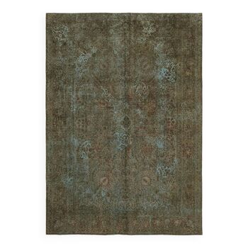 Handmade oriental decorative 1980s 243 cm x 342 cm blue wool carpet