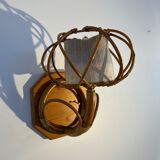 Vintage rattan wall lamp