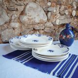 Set of 15 plates 21cm luneville model bastia