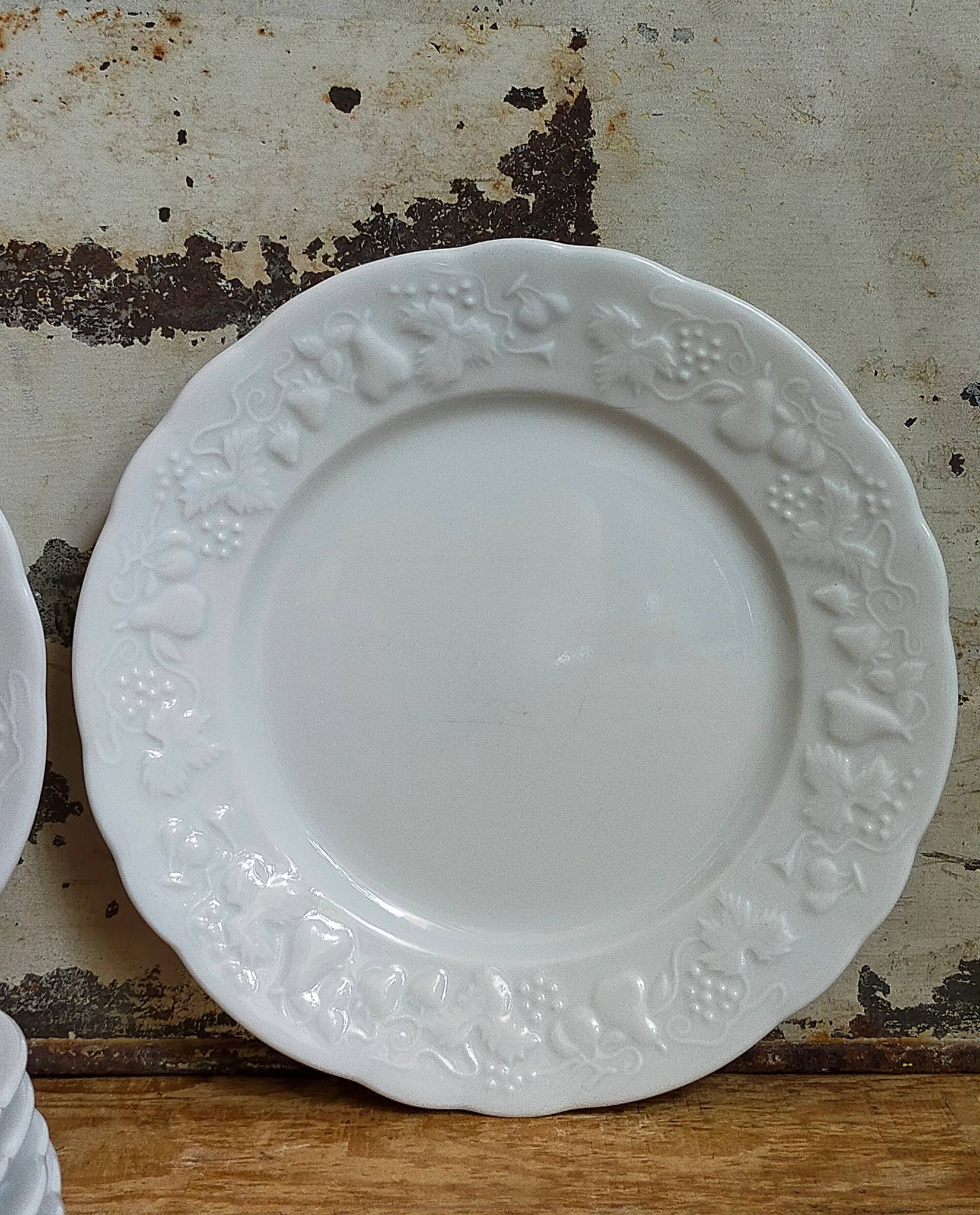 Six vintage Philippe Deshoulières Limoges California porcelain bread plates