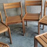 Set of 6 vintage wooden chairs