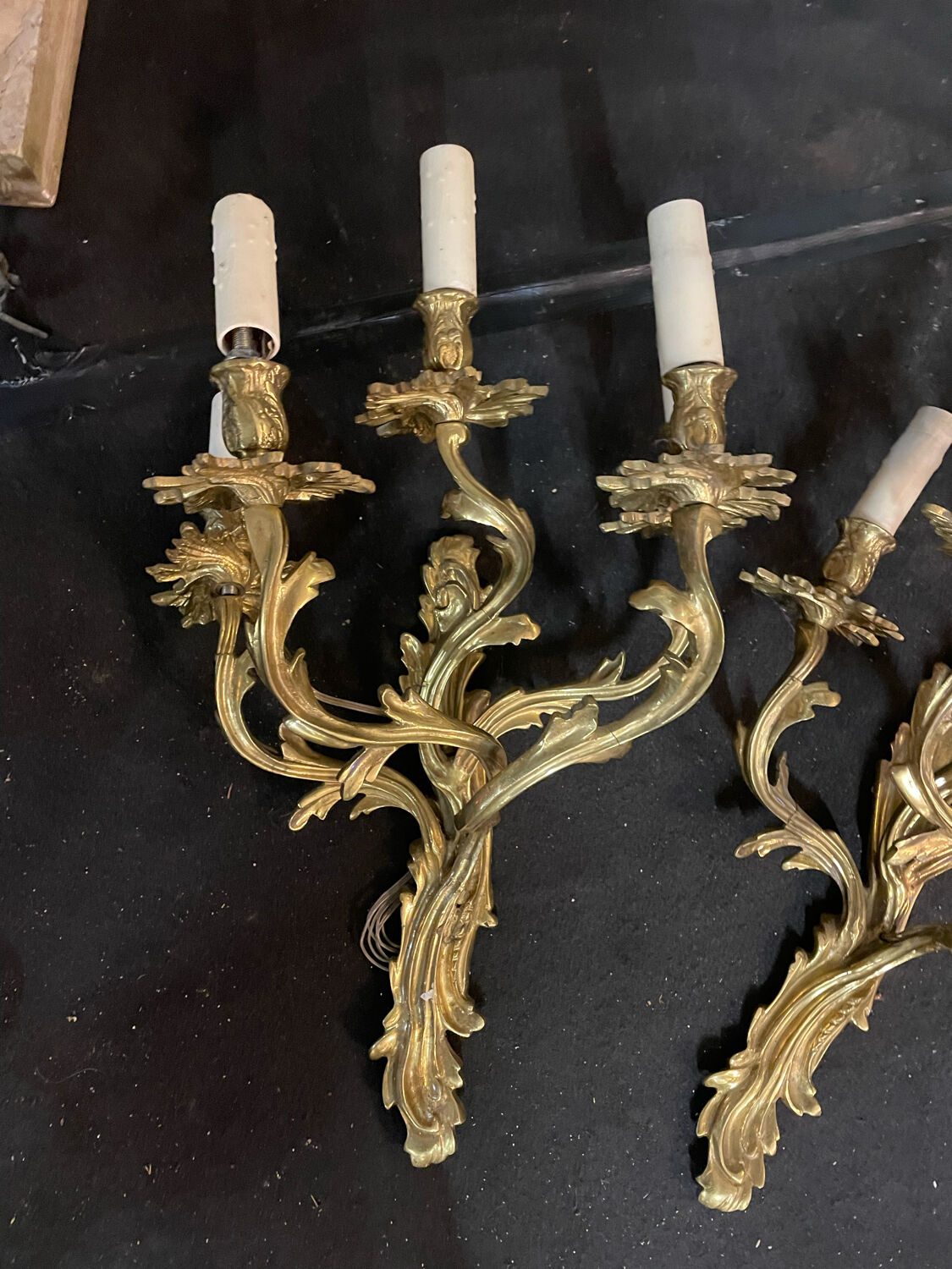 Pair of bronze sconces