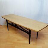 Scandinavian coffee table double top vintage teak 1960