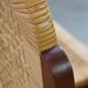 Set of 2 Wooden Art Deco Dining Chairs with Woven Cane Seat and Backrest