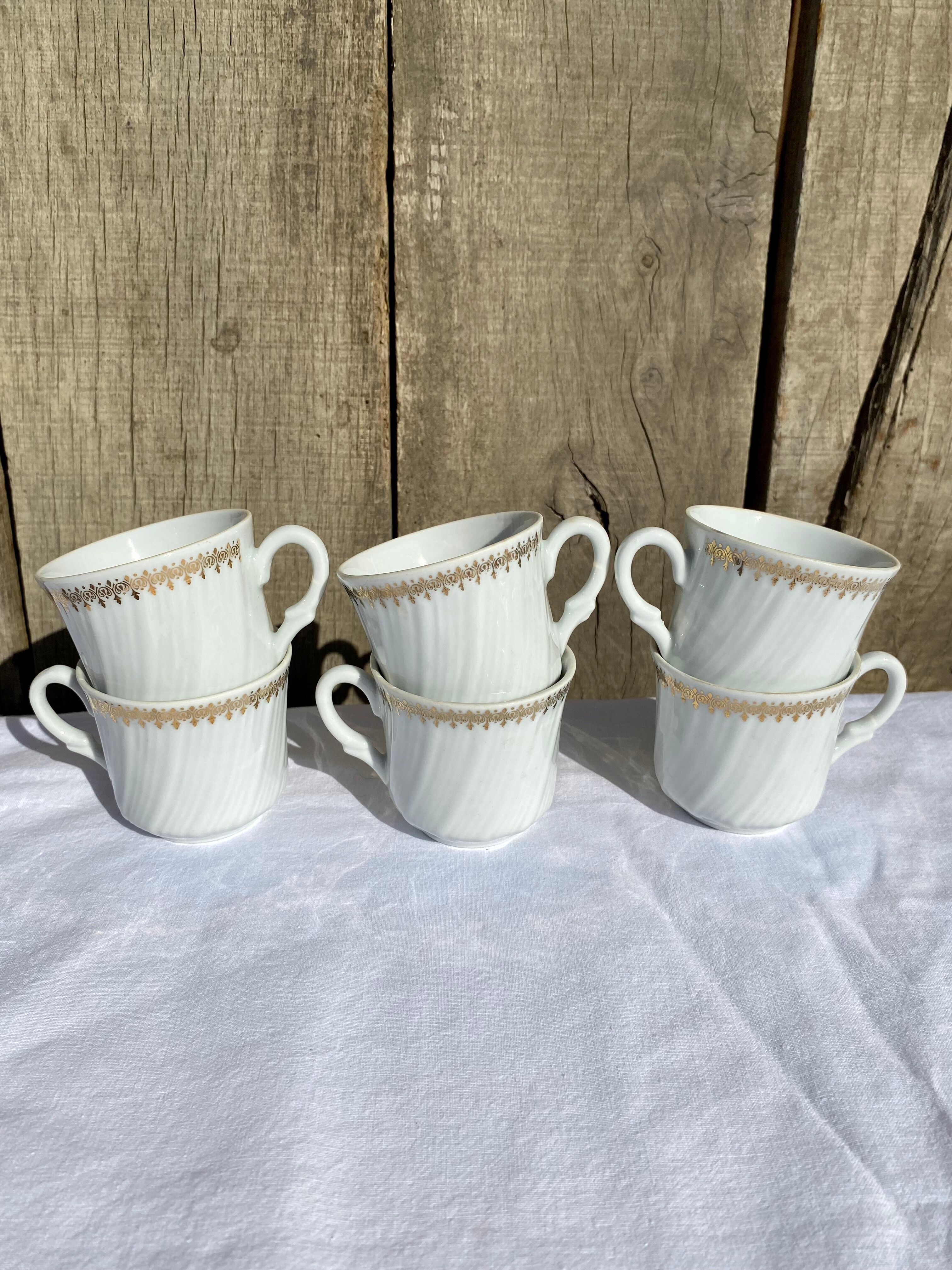 Set of 6 Apilco porcelain cups