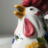 Vintage rooster pitcher in Italian art pottery from Friûl