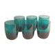 Six verres de verrier bleus paon vintages