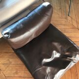 Set of 2 metal and brown leather armchairs Julie Prisca