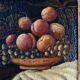 Still life with fruits 19th century signed wooden frame with gold leaf