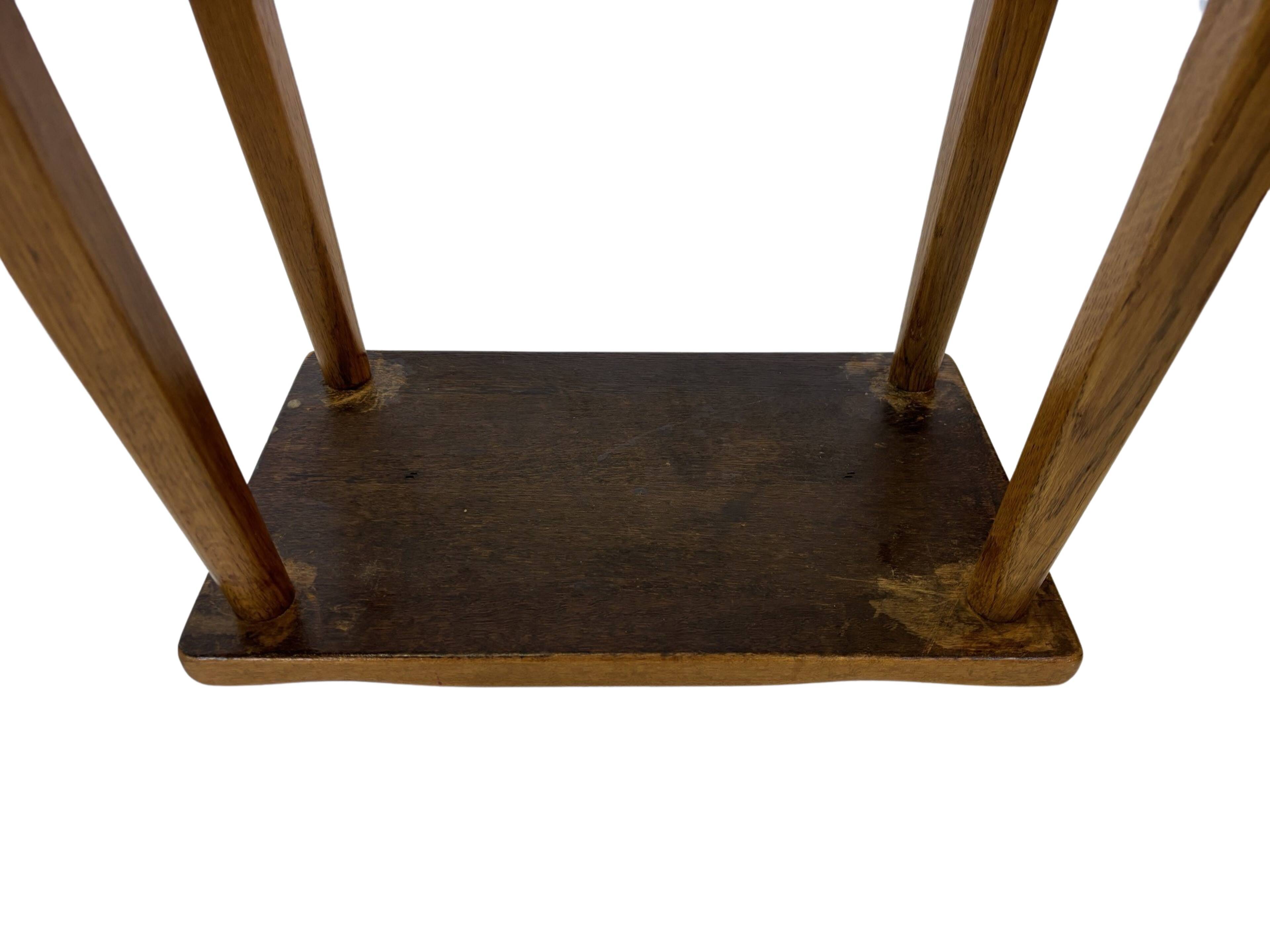 Vintage Set of 3 brutalist oak side or nesting tables 1970s