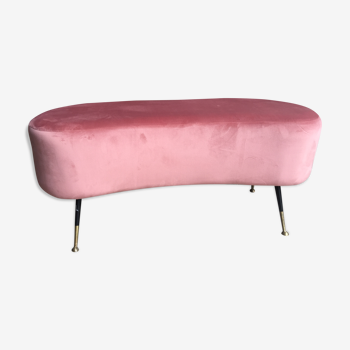 Banquette en velours rose