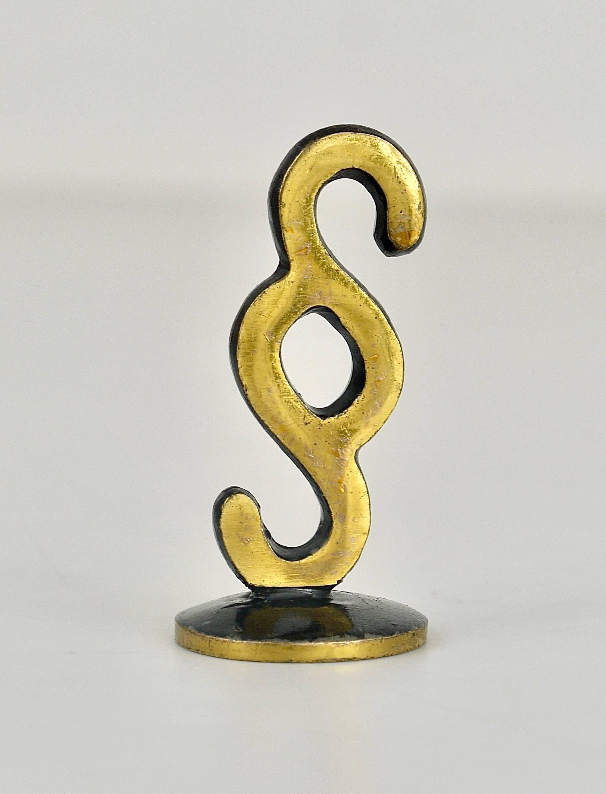 Brass sculpture of a paragraph by Walter Bosse for lawyer, Herta Baller, Austria, 1950s.