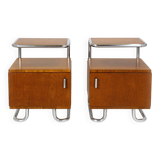 Restored Bauhaus Bedside Tables by Hynek Gottwald, 1930s, Set of 2
