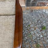 Teak and two-seater wool sofa from the 60s