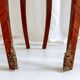 Mid-century French Louis XV style bedside tables with marble tops and floral marquetry, 1940s, set of 2