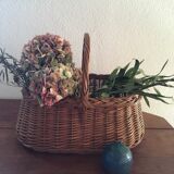 Woven wicker basket