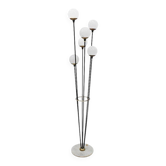 Lampadaire Mid Modern Stilnovo, fer noir et marbre, design italien, années 1950