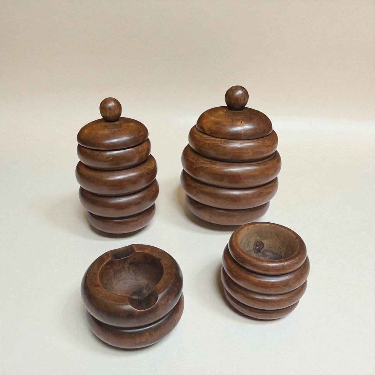 Nécessaire de fumeur Art déco en bois cendrier Art Déco Boîte en bois 1930