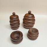 Nécessaire de fumeur Art déco en bois cendrier Art Déco Boîte en bois 1930