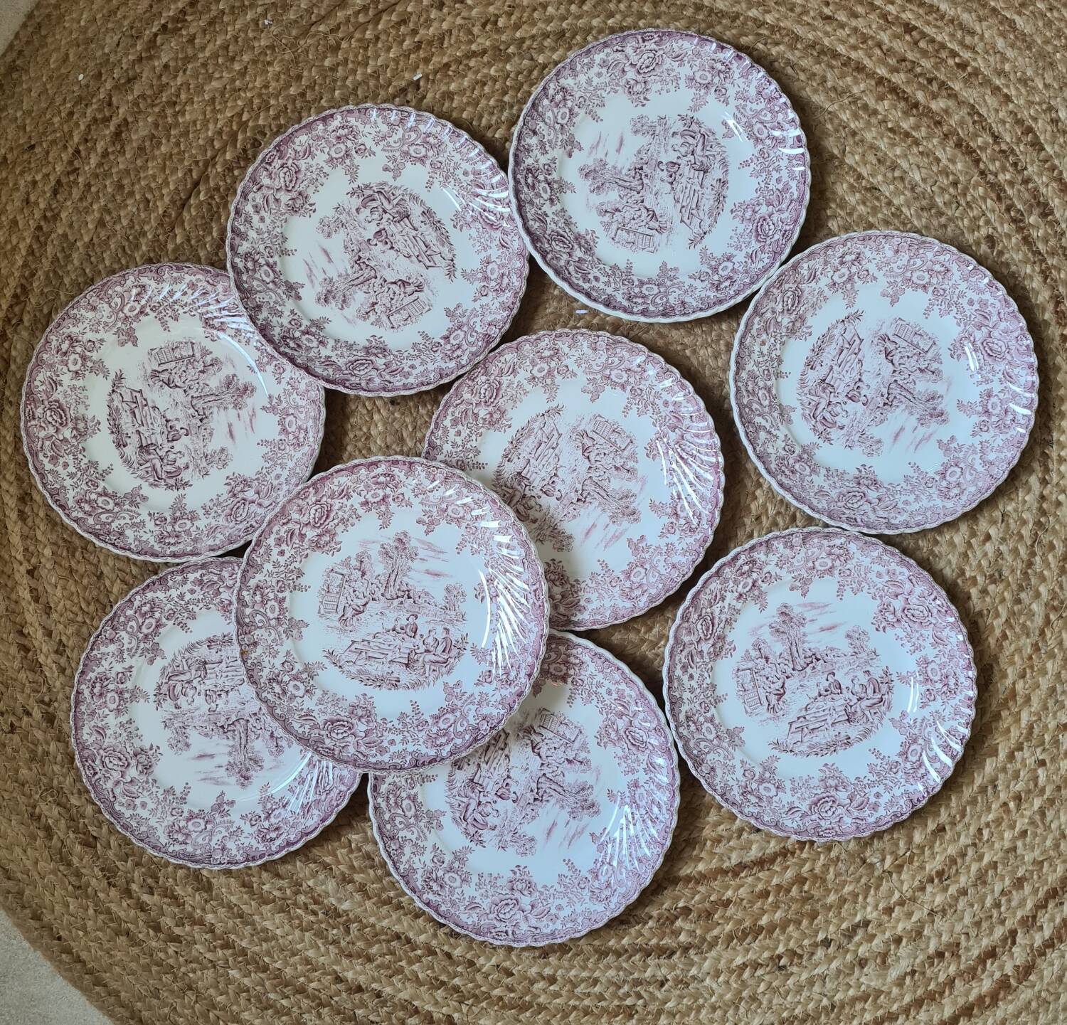 Assiettes Lunéville roses
