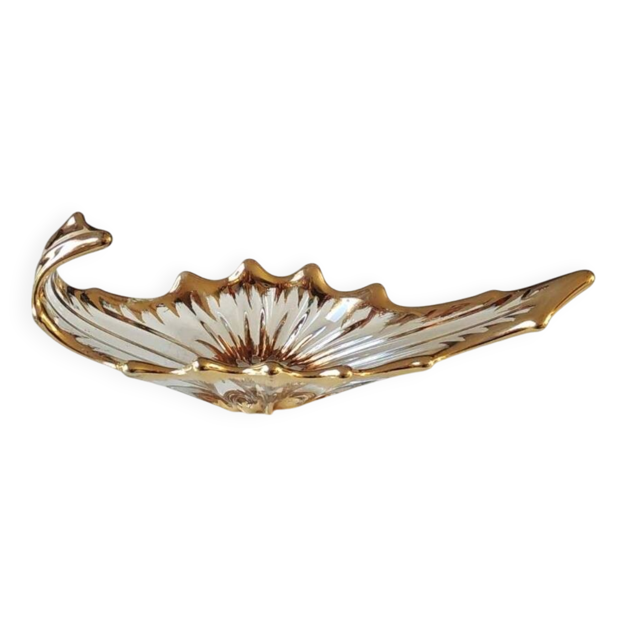 Empty Pocket/Decorative Bowl/Royal Bayel Crystal. 18k gold highlights.