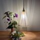 Vintage tulip pendant light in white and gold frosted glass