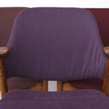 Vintage Lounge Chairs Set of 4, Germany 1960s, Beech Wood, Newly Upholstery
