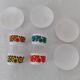 4 Cups LOTUS Arcopal yellow orange blue red vintage