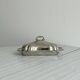 Antique silver-plated stainless steel butter dish