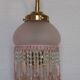 Pair of French Vintage Gold Wall Lights Pink Glass Beaded Fringe Shades