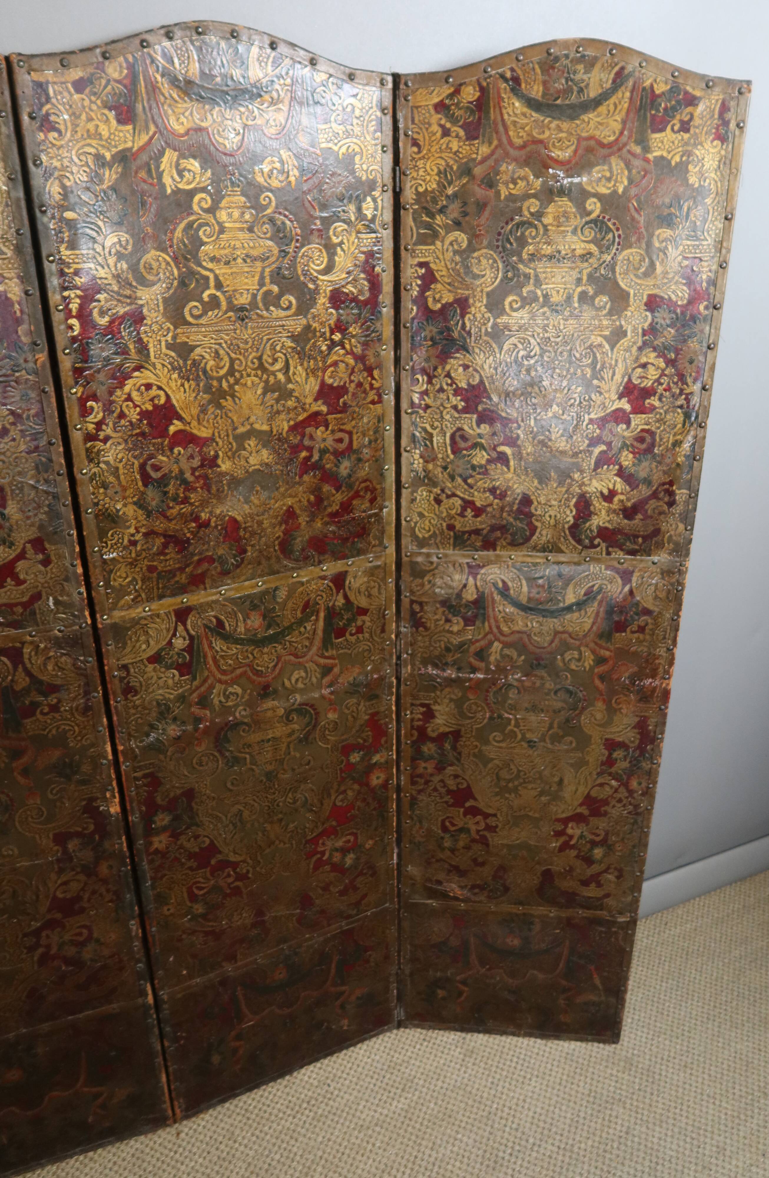17th-century Cordoba leather screen