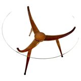 Table araignée en bois du milieu du siècle, dans le style de Carlo De Carli Italie années 1950