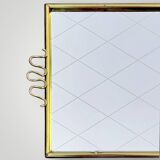Antique gold metal mirror tray – gold diamond decoration