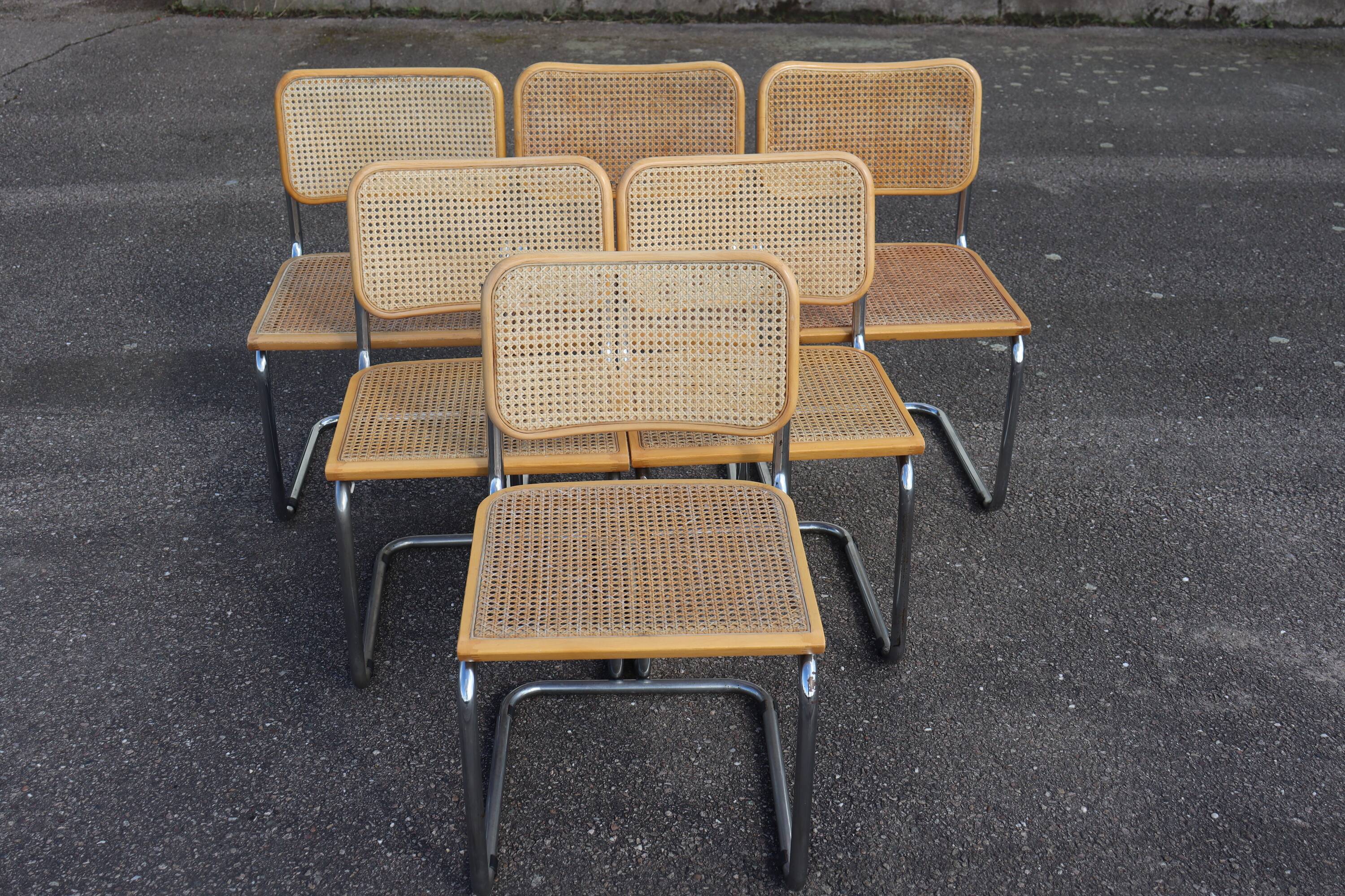Series x6 Dining Chairs Style B32 by Marcel Breuer