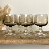 6 large smoked glasses