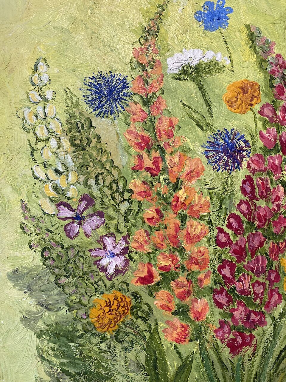 Still life with spring flowers, signed Jafé and dated on the back 1969