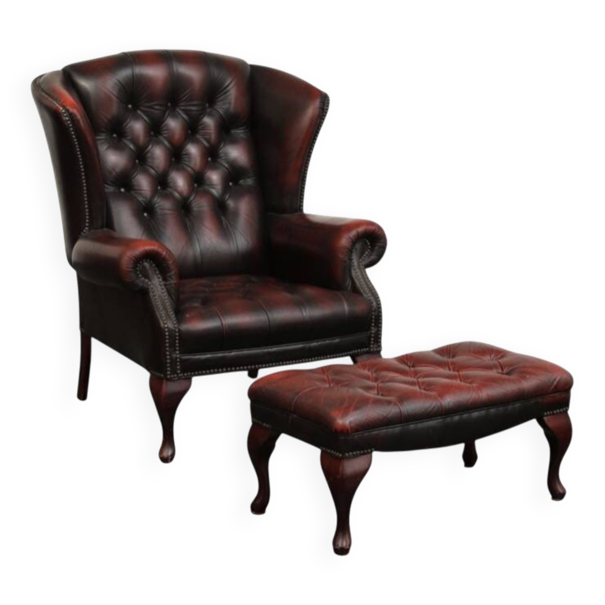 Bergère armchair and its "Chesterfield" footrest